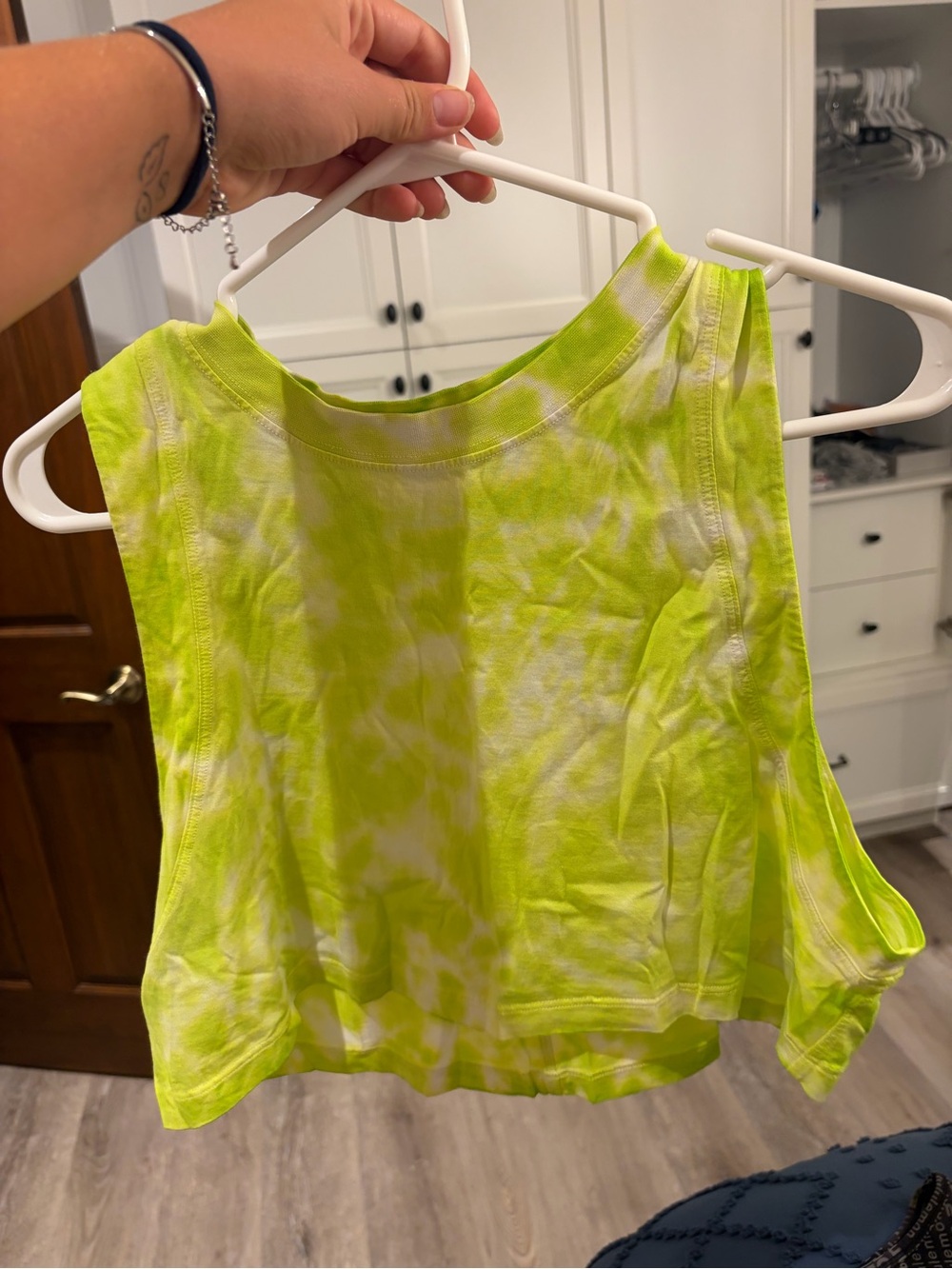 lululemon athletica Neon Lime Tie-Dye Crop Tank